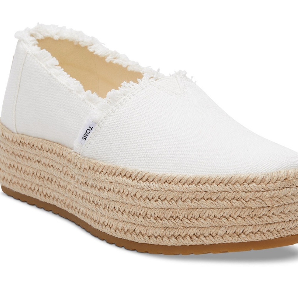 Toms White Espadrille Slip-On Shoes